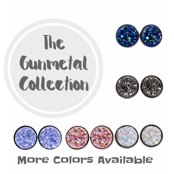 thejeweladdict Jewelry - 3 for 15🎀 gunmetal Druzy style earrings